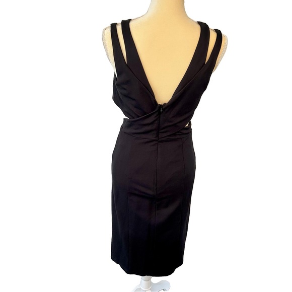 Anthropologie cutout black midi dress size small petite body con - Picture 5 of 12